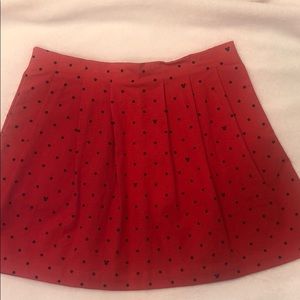 Disney red polka dot skirt with MInnie dots